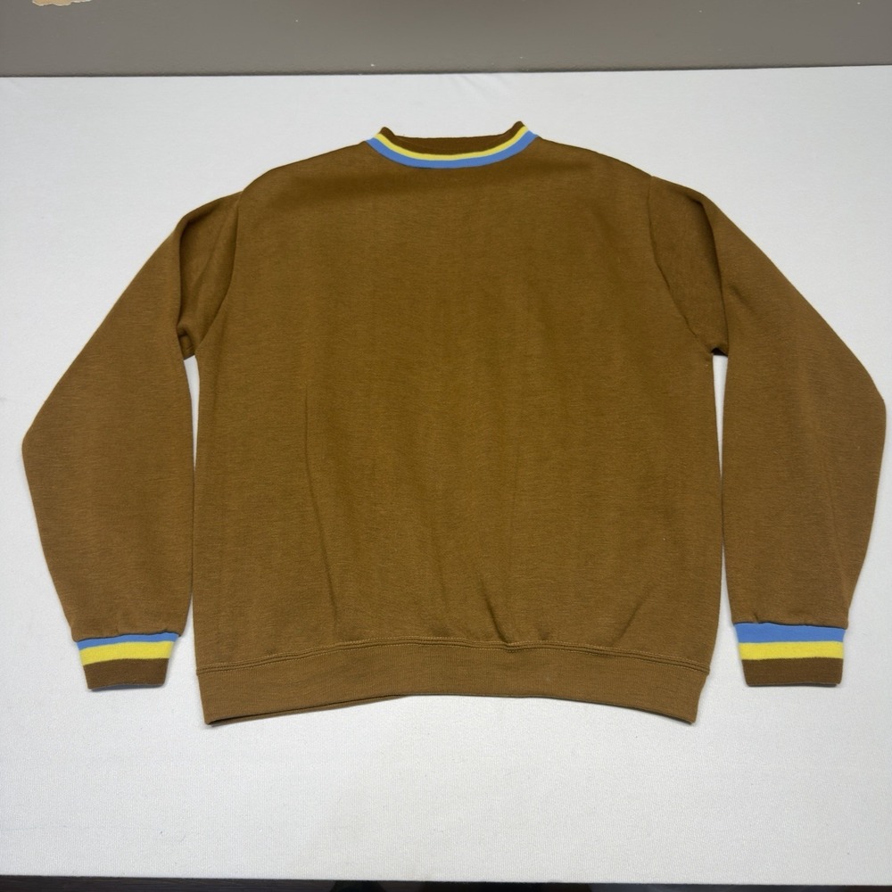Vintage Sears Roebuck Crewneck Sweater Men's XL Brown Creslan Acrylic 60's 70's‎